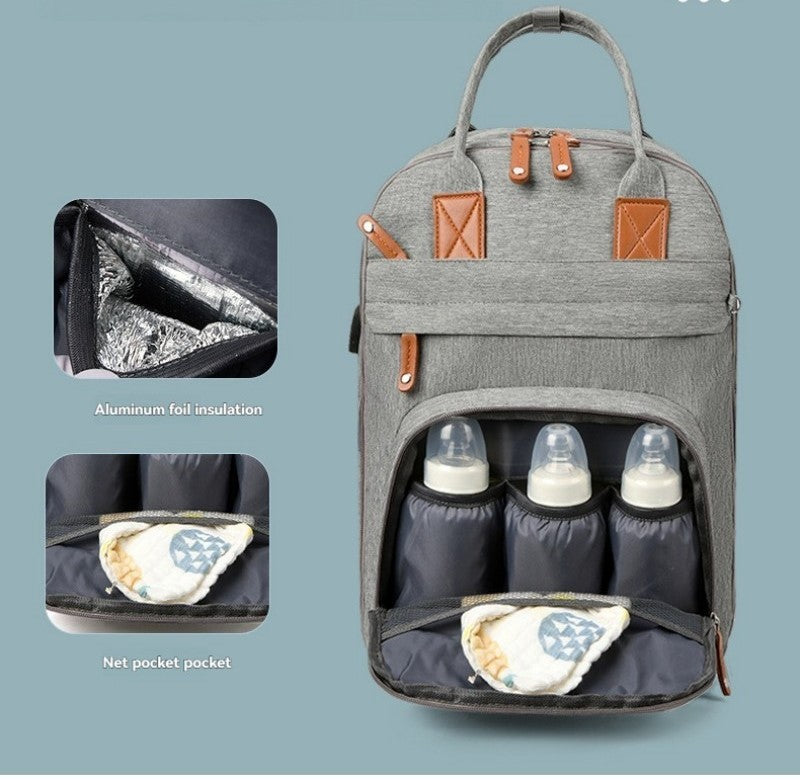 sac à langer pliable mats gris