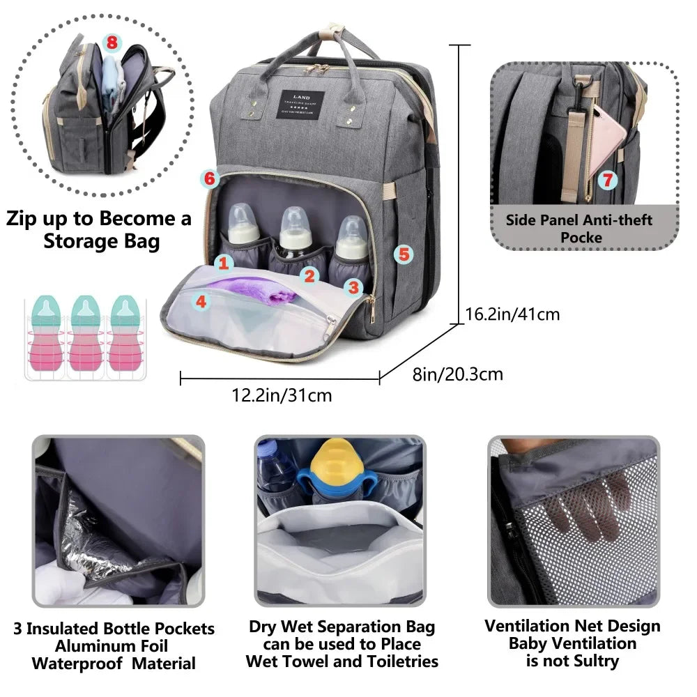 sac à langer convertible bebeminois bag gris