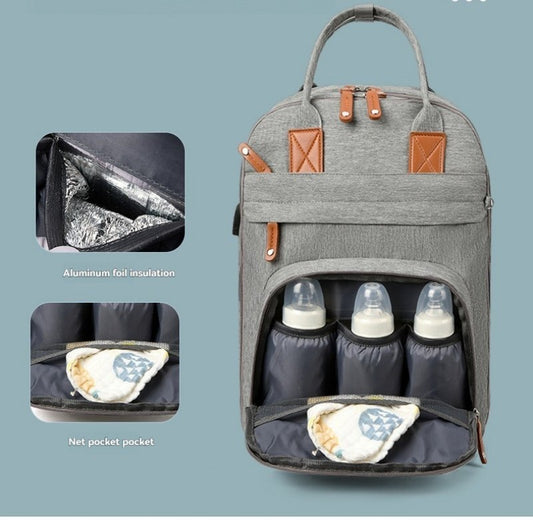 sac à langer pliable mats gris